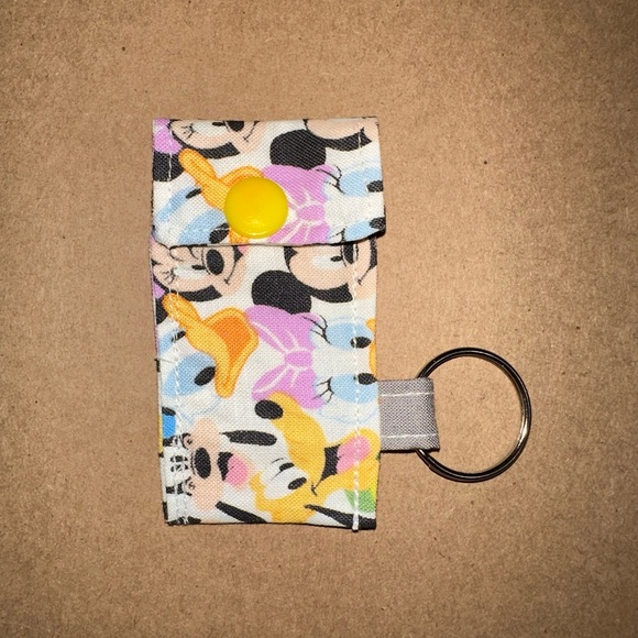 Handmade lip balm holder keychain- Mickey and friends print - Picture 4 of 4